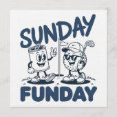 Zondag Fun Golf Grappige Golfende Golfers Retro Kaart (Voorkant)