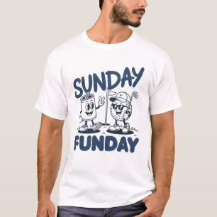 Zondag Fun Golf Grappige Golfende Golfers Retro T-shirt