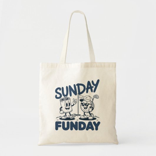 Zondag Fun Golf Grappige Golfende Golfers Retro Tote Bag (Voorkant)