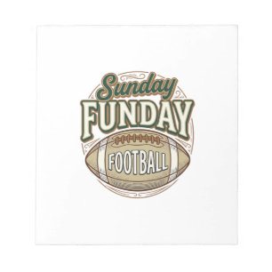 Zondag Fun voetbal Vintage T-shirt ontwerp_1 Notitieblok