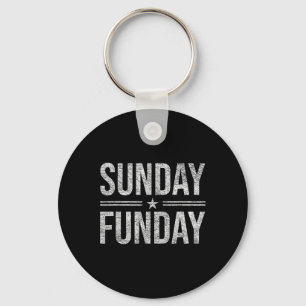 Zondag Funday Brunch Voetbal Sport Bbq Kerk 1 Sleutelhanger