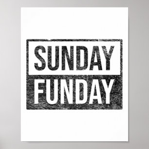 Zondag Funday Brunch Voetbal Sport BBQ Kerk Poster