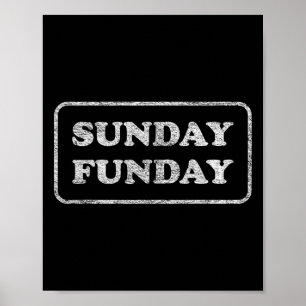 Zondag Funday Brunch Voetbal Sport Bbq Poster