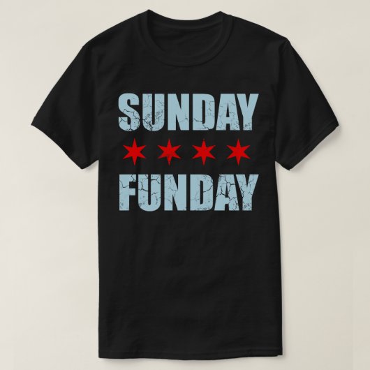 Zondag Funday Chicago Vlag T-shirt (Design voorkant)