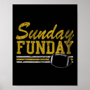 Zondag Funday Football Fan Mannen Vrouwen Kinder Poster
