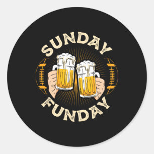 Zondag Funday Grappig Voetbal Geschenk Sportliefhe Ronde Sticker