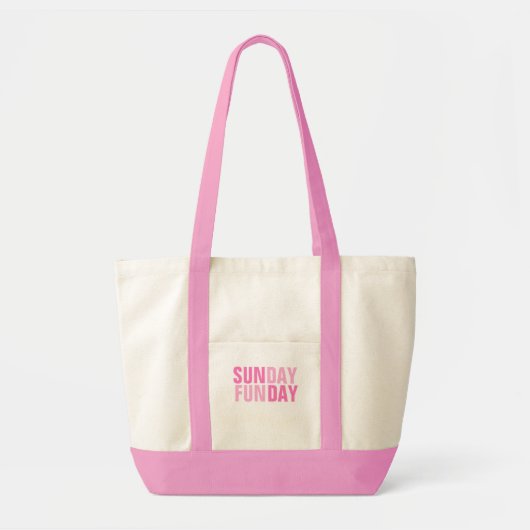 Zondag Funday (Roze) Tote Bag (Voorkant)