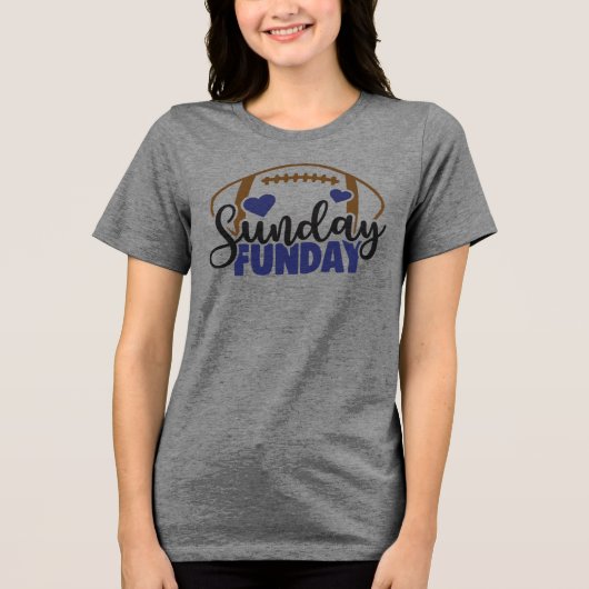 Zondag Funday Touchdown Vibes Tri-Blend Shirt (Voorkant)