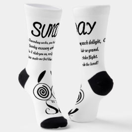 Zondag Gedicht Sokken - Trendy, Funny, White&Black