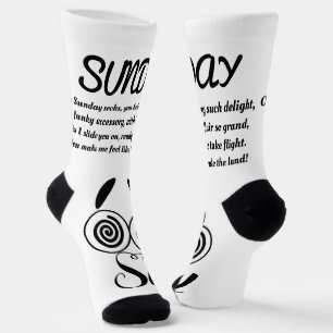 Zondag Gedicht Sokken - Trendy, Funny, White&Black