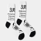 Zondag Gedicht Sokken - Trendy, Funny, White&Black (Rechts)