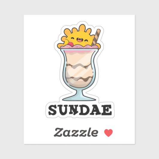 Zondag Grappige Zondag Ijs Pun Sticker (Vel)