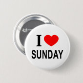 ZONDAG ❤️ IK ZONDAG HOOR IK ZONDAG SUNDAY RONDE BUTTON 5,7 CM (Voorkant /achterkant)