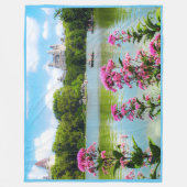 ZONDAG IN CENTRAL PARK Grote Fleece Deken (Voorkant)