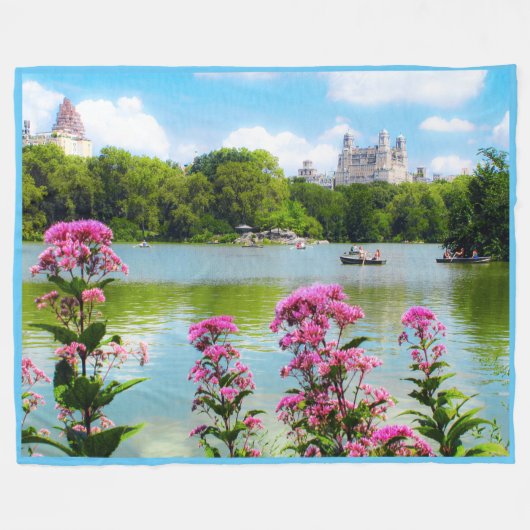 ZONDAG IN CENTRAL PARK Grote Fleece Deken (Voorkant (Horizontaal))