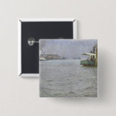 Zondag in de atmosfeer van de Elbe Vierkante Button 5,1 Cm (Voorkant /achterkant)