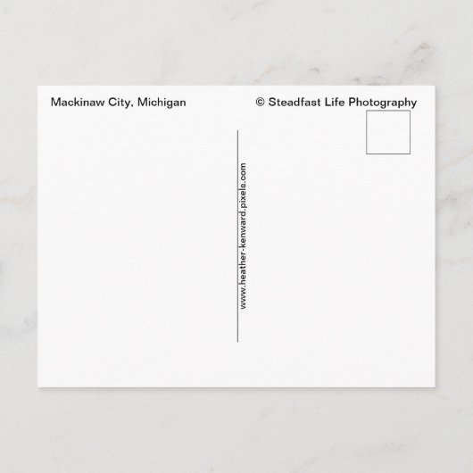 Zondag in de stad Mackinaw Briefkaart (Achterkant)