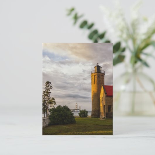 Zondag in de stad Mackinaw Briefkaart (Staand voorkant)