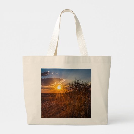 Zondag in de woestijn van Kalahari, Namibië Grote Tote Bag (Achterkant)