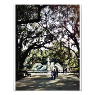 Zondag in Forsyth Park, Savannah Foto Afdruk