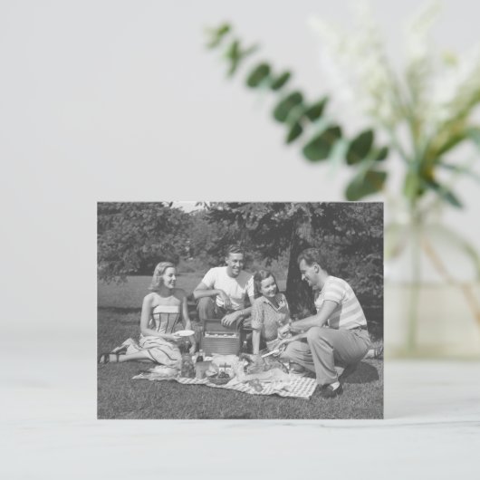 Zondag in het park met vrienden briefkaart (Staand voorkant)