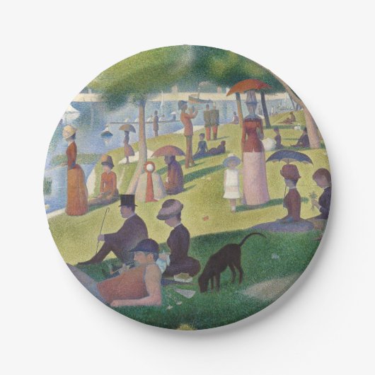 Zondag in La Grande Jatte Seurat Painting Papieren Bordje (Voorkant)