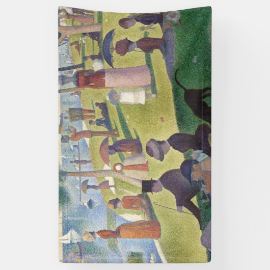 Zondag in La Grande Jatte Seurat Painting Spandoek (Verticaal)