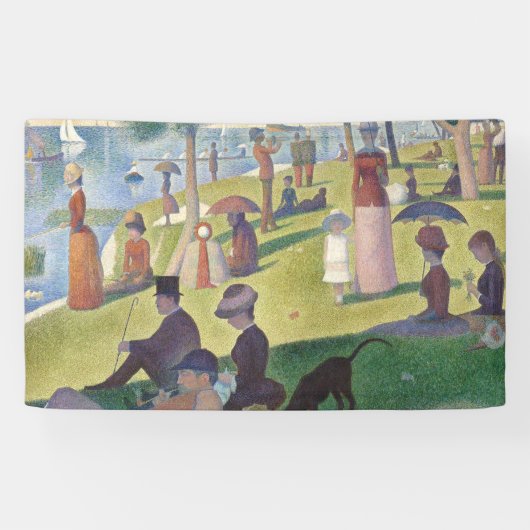 Zondag in La Grande Jatte Seurat Painting Spandoek (Horizontaal)