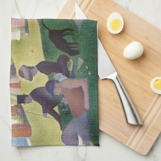 Zondag in La Grande Jatte Seurat Painting Theedoek (Quarter Fold)