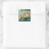 Zondag in La Grande Jatte Seurat Painting Vierkante Sticker (Tas)