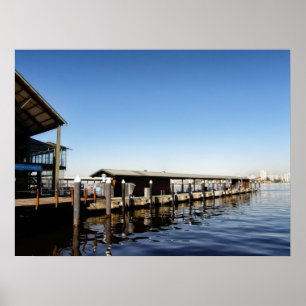 Zondag in marina Perth, Australië Poster