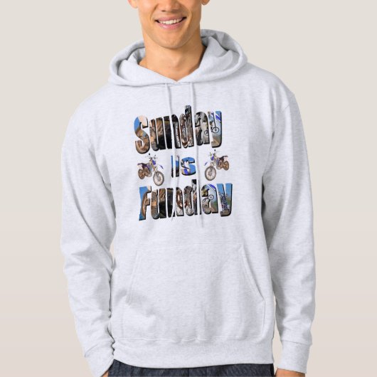 Zondag is Funday Motorbike Afbeelding Logo, Hoodie (Voorkant)