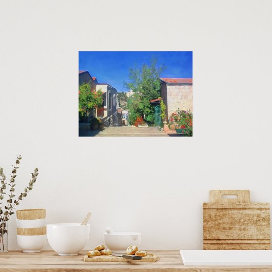 Zondag Jemin Moshe Uitzicht Jerusalem Israel Oil Poster (Keuken)