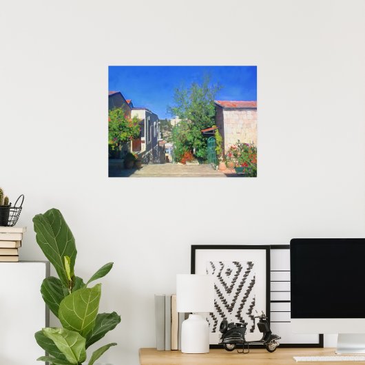 Zondag Jemin Moshe Uitzicht Jerusalem Israel Oil Poster (Thuiskantoor)