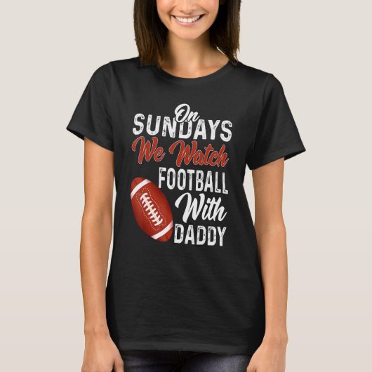 Zondag kijken we naar papa Funny Family Footba T-shirt (Voorkant)