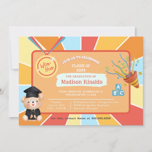 Zondag Kinder Elementaire Afstuderen Celebration Kaart (Voorkant)