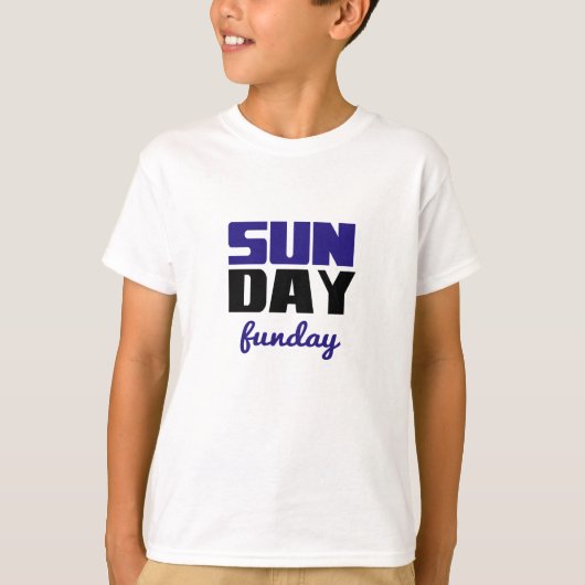 Zondag Kinder T-shirt (blauw/zwart) (Voorkant)