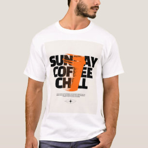 Zondag Koffie Chillen - Urbane Halftone Grafische  T-shirt