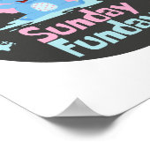 Zondag leuke dag Kawaii grappige blauwe olifantend Poster (Hoek)