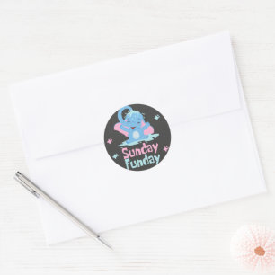 Zondag leuke dag Kawaii grappige blauwe olifantend Ronde Sticker