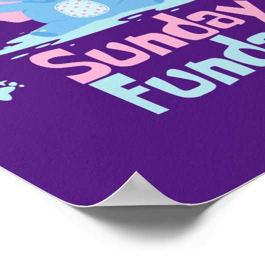 Zondag leuke dag Kawaii grappige olifant die onder Poster (Hoek)