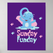 Zondag leuke dag Kawaii grappige olifant die onder Poster (Voorkant)
