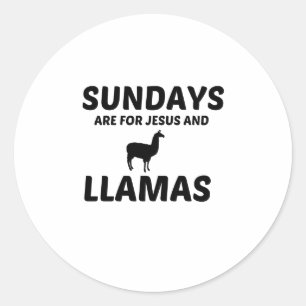 ZONDAG LLAMA EN JESUS RONDE STICKER