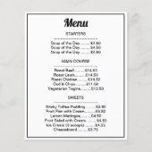Zondag lunch- of dinermenu restaurant flyer (Achterkant)