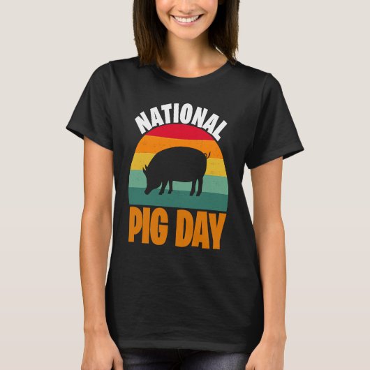 Zondag nationale varkensdag t-shirt (Voorkant)