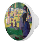 Zondag om 12.00 uur in La Grande Jatte door Seurat Keramische Knop (Rechts)