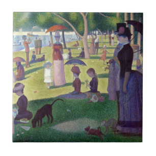 Zondag om 12.00 uur in La Grande Jatte door Seurat Tegeltje