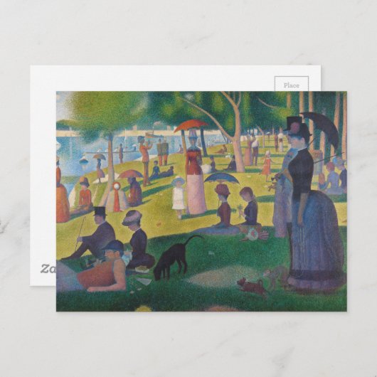 Zondag om 12.00 uur op het eiland La Grande Jatte Briefkaart (Voorkant / Achterkant)