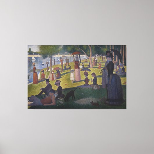Zondag om 12.00 uur op het eiland La Grande Jatte Canvas Afdruk (Voorkant)