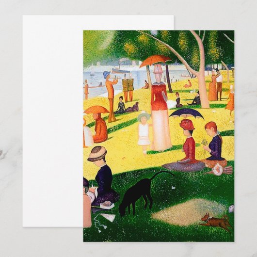 Zondag om 12.00 uur op het eiland La Grande Jatte Kaart (Voorkant / Achterkant)